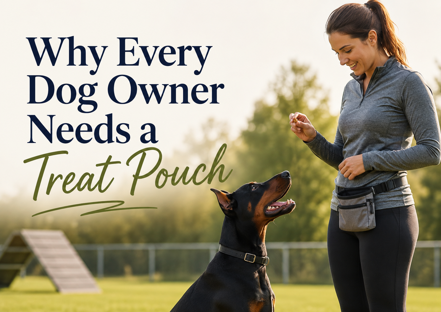 doberman training with owner